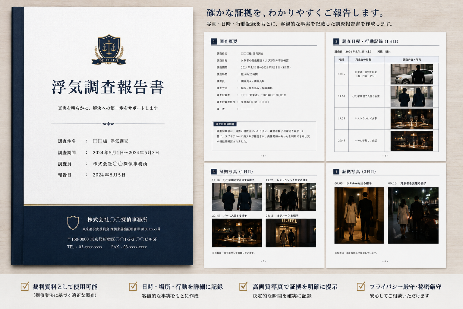 浮気 調査報告書