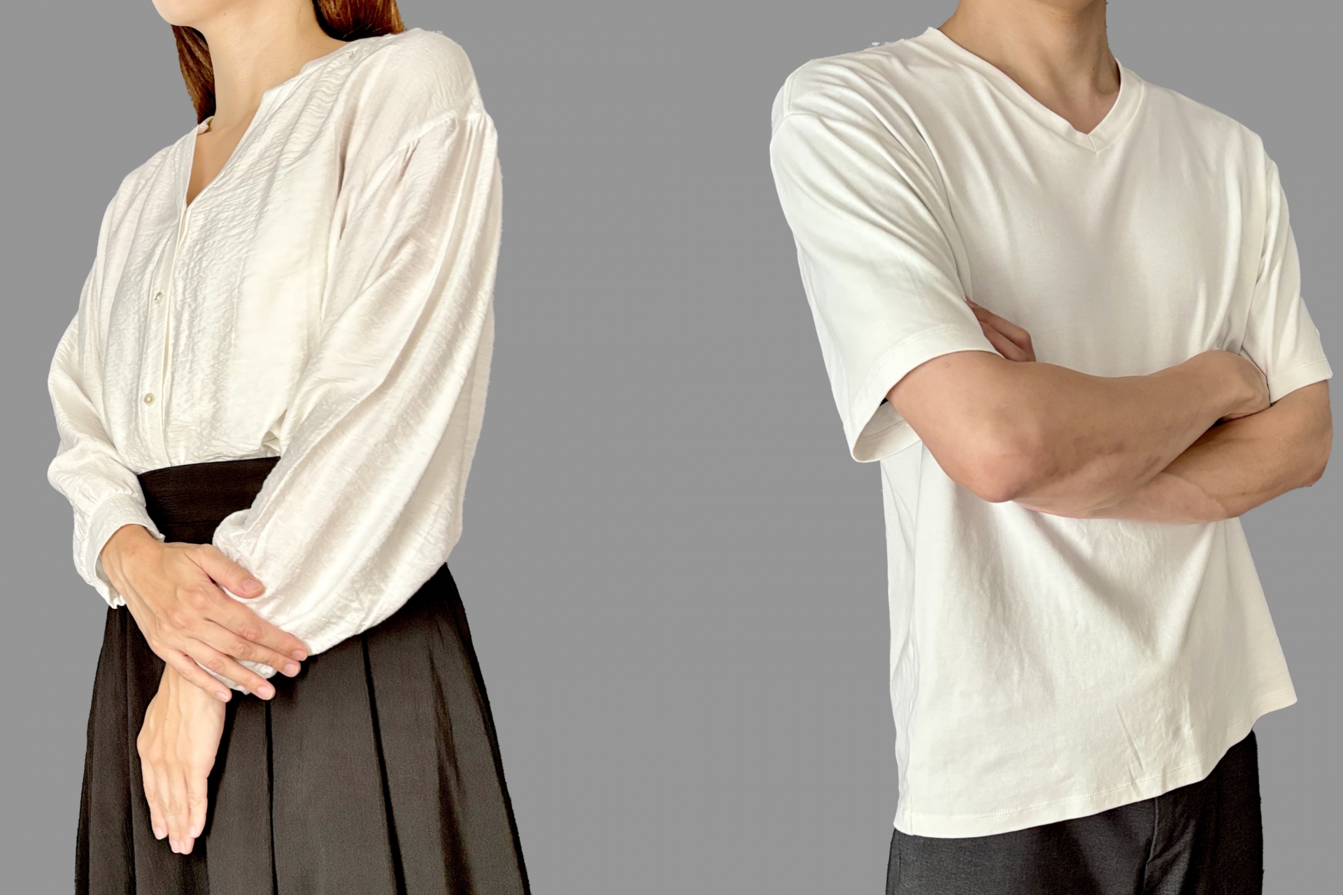 二人が背を向け、心の距離を象徴する画像。