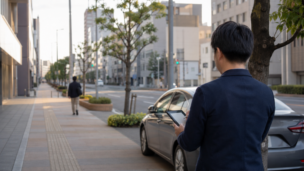 豊田市で対象者の行動を確認する素行調査員のイメージ